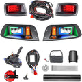 Golf Cart Headlight Taillight Kit for EZGO TXT 1996-2013 Gas&Electric, RGB LED Headlight Kit with Turn Signal Kits Horn Brake Pad Wire Harness Taillight, 12V