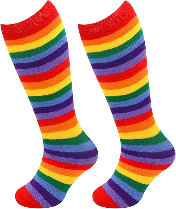 Sarfel Kids Soccer Socks Toddler Soccer Socks Girls Boys Soccer Socks Kids Tube Socks with Stripes Toddler Knee High Socks