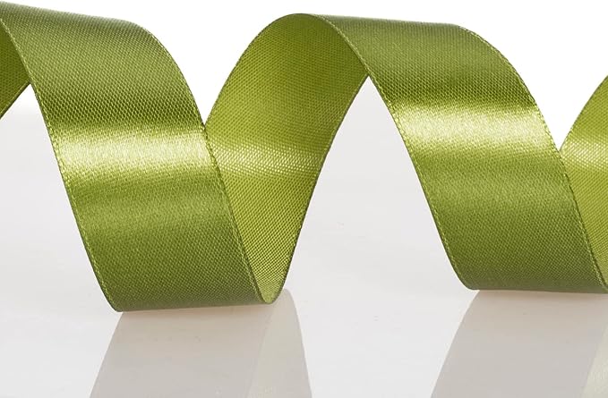 1 Inch Moss Green Solid Satin Ribbon, 50 Yards Craft Fabric Ribbon - Image 4