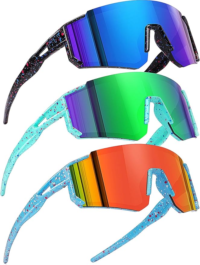 SEKKAF Youth Baseball Sunglasses Kids Sports Sunglasses for Boys Girls Softball Cycling Glasses UV400 Protection