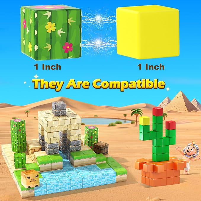 Large Magnetic Blocks Kids Toys, Sensory Learning Toys, Mine Magworld Building - Image 3