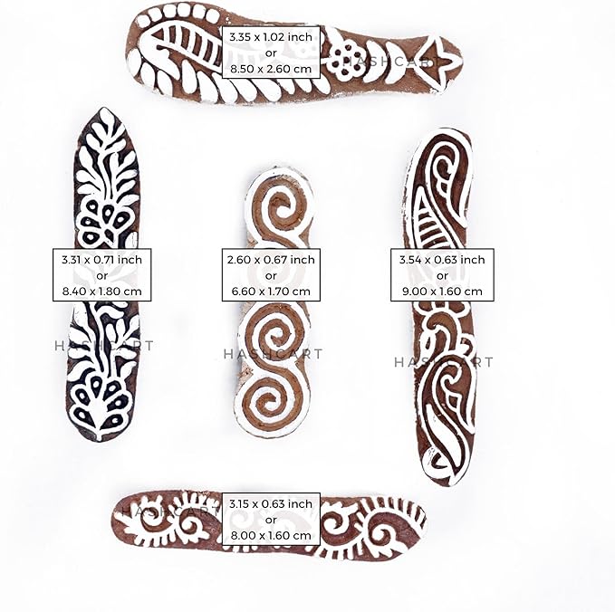 Hashcart | Set of 5 | Finger Shapes Wooden Printing Stamps - Image 4