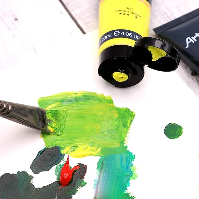 Artecho Green Acrylic Paint, Phthalo Green Paint Tubes, Art Craft Paints - Image 4