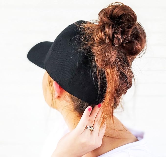 Eohak Ponytail Baseball Hat Distressed Retro Washed Womens Twill