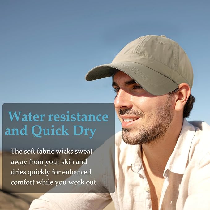 Mens Water-Resistant Baseball Cap Womens Rain Hat Foldable Outdoor Running Sun Fishing hat