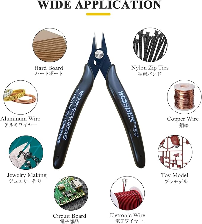 Flush Cut Pliers, 5 Pack, 5 Inch Small Wire Cutters, BOOSDEN 170 Wire Cutters - Image 4