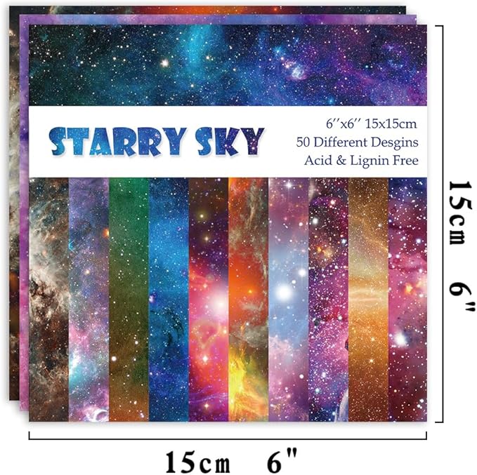 Origami Paper Kit 50 Sheets 70GSM 6 Inch Square Double Sided Color 50 Vivid - Image 2