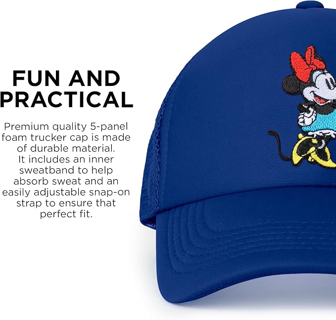 Disney Adult Trucker Hat, Minnie Mouse Mesh Snapback Baseball Cap