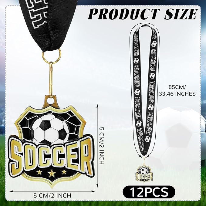 Ecation Medals with Neck Ribbons Soccer Awards Medals Baseball Team Awards Softball T-Ball Flag Football Trophy for Kids Sports Competitions Celebration Gift