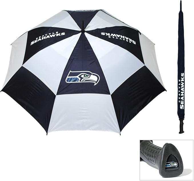 Team Golf NFL San Francisco 49ers Golf Umbrella 62" Golf Umbrella with Protective Sheath, Double Canopy Wind Protection Design, Auto Open Button