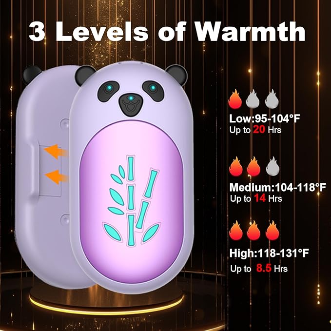 ‎Hand Warmers 2 Pack,Hand Warmers Rechargeable 6000mAh 20Hrs Long Safe Heat AI Smart Chips,Portable Pocket Heater,Gifts for Birthday,Outdoor,Golf,Hunting,Camping Accessories