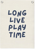 Play Room Wall Decor, Long Live Boyhood Linen Canvas Banner, Playroom Decor by Unknown
