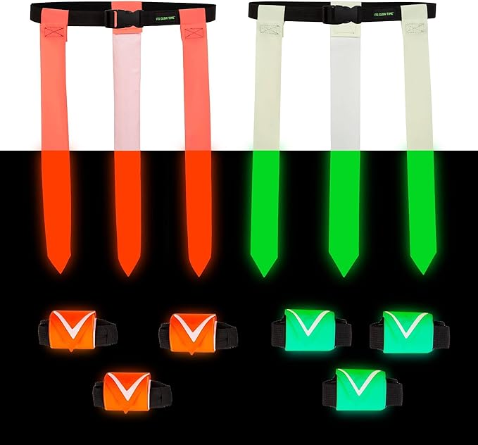Glow in the Dark Flag Football Belts- Premium Flags by ITSGLOWTIME-Makingfunbrighter