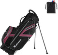 XDriveMax Golf Stand Bag with Accessory Pack, Lightweight 8-Way Top Dividers Golf Bag with Stand, Includes Insulated Cooler Pocket, Dual Strap & Rain Cover
