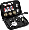 Golf Gifts for Men and Women, Golf Accessories Set with Gold Golf Balls, Telescope, Golf Tees, Brush, Divot Tool, Golf Green Reader, Scorer, Golf Ball Clamp Golf Tool Set Storage Case (Brown)