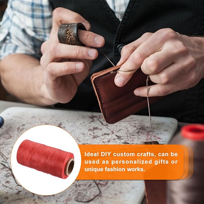 MECCANIXITY Waxed Thread, 197 Yard 1mm 210D Flat Wax Thread Polyester Waxed - Image 6