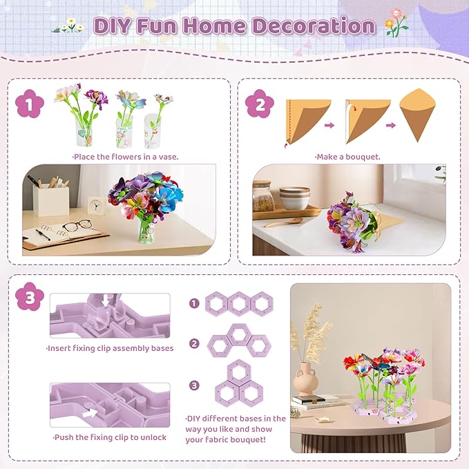 Bsgifts Fabric Flower Making Toys, DIY Flower Press Kits - Image 5