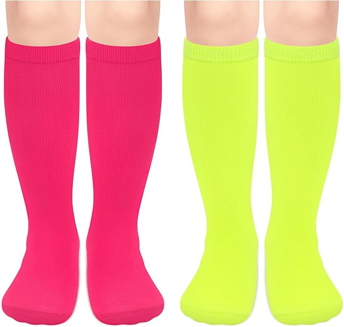 Sarfel Kids Soccer Socks Toddler Soccer Socks Girls Boys Soccer Socks Kids Tube Socks with Stripes Toddler Knee High Socks