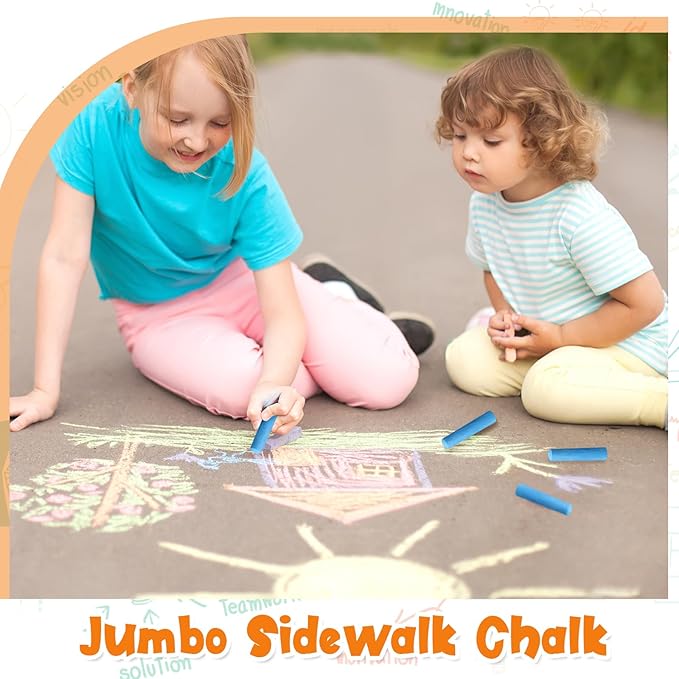 40 Pcs Sidewalk Chalks for Kids Non Toxic Jumbo Chalk for Party Gift Outdoor - Image 6