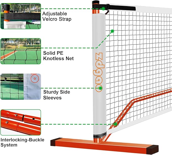 Zdgao Pickleball Set with Net for Driveway, 22 FT Regulation Size Pickle Ball - Image 2