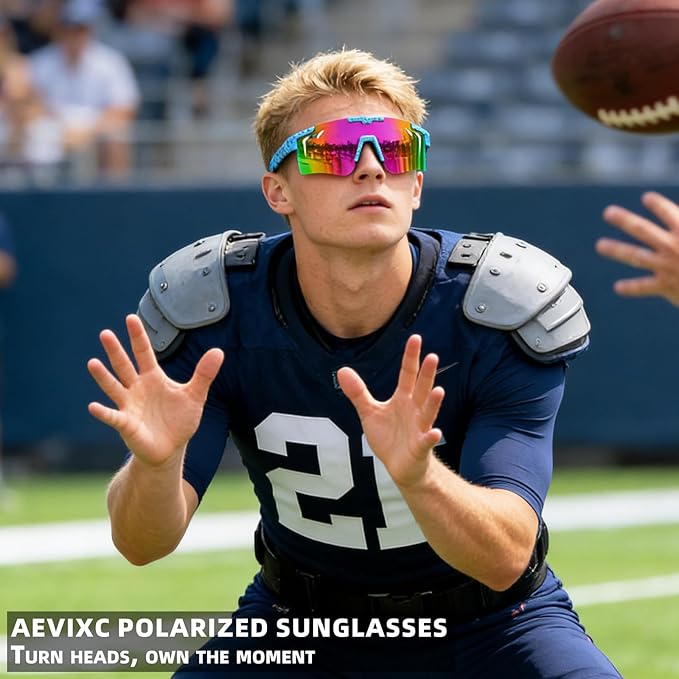 2-Sizes Kids Youth Baseball Sunglasses Men Women Vipers Sunglasses Softball Boys Girl True Polarization &UV Protection