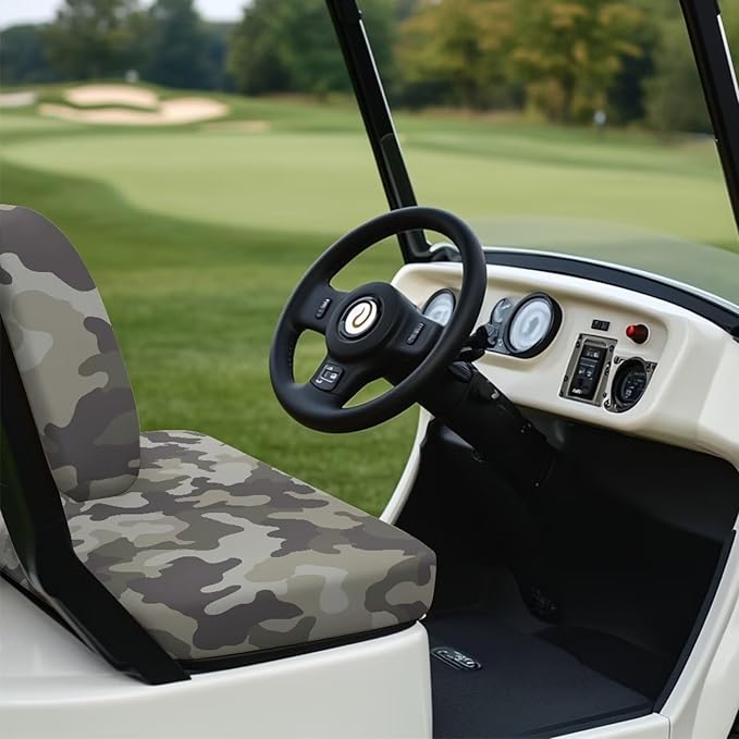 Bulopur Green Camouflage Club Car Seat Covereat Cover Breathable Portable Golf Cart Seat Covers Ezgo Txt RXV/Club Car DS Precedent 2 Person Seats Golf Carts
