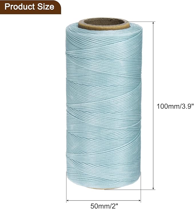 Uxcell 150D 0.8mm Flat Waxed Polyester Leather Sewing Thread, Dark Blue - Image 2
