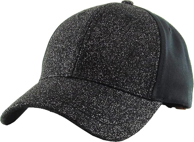 Classic Plain Ponytail Messy High Bun Headwear Adjustable Cotton Trucker Mesh Glitter Hat Baseball Cap