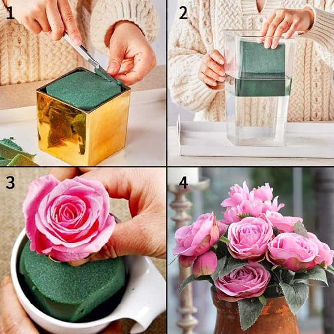 LOMIMOS 20PCS 3''Round Floral Foam Bricks, Wet Florist Floral Foam Block Flower - Image 4