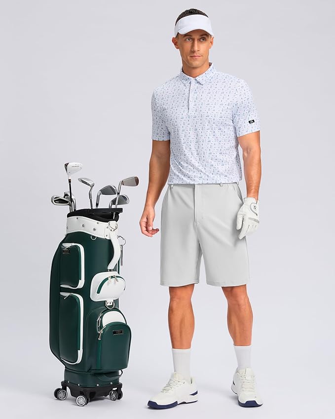 Pudolla Men's Casual Shorts 7"/9"/5" Lightweight Golf Shorts with 3 Pockets Stretch Quick Dry Comfy Work Shorts