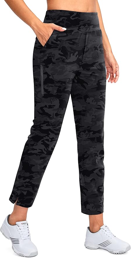 YYV Women's Golf Pants Stretch Work Ankle Pants High Waist Dress Pants with Pockets for Yoga Business Travel Casual