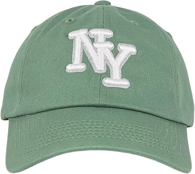 NY 3D Embroidered Cotton Dad Hat – New York Baseball Cap, Adjustable Metal Buckle Strap, Unstructured Low-Profile Style