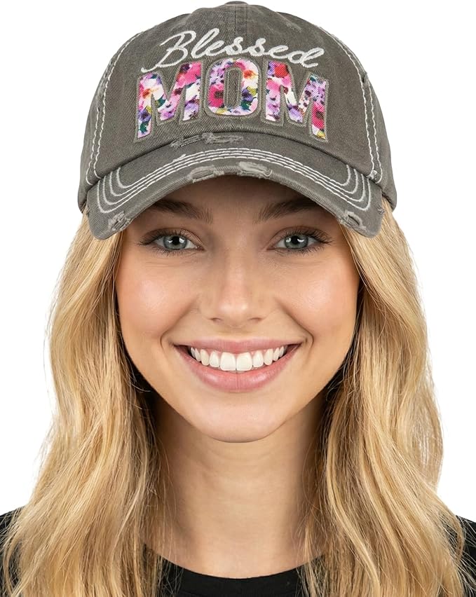 Funky Junque Distressed Vintage Baseball Cap - Embroidered Patch Women's Hat - Holiday, Lifestyle & Patriotic Designs