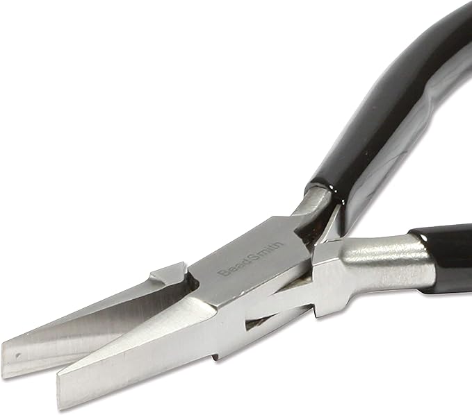 The Beadsmith Flat Nose Pliers – Extra Fine Tips – 4.5 inches – PVC Grip Handle - Image 4