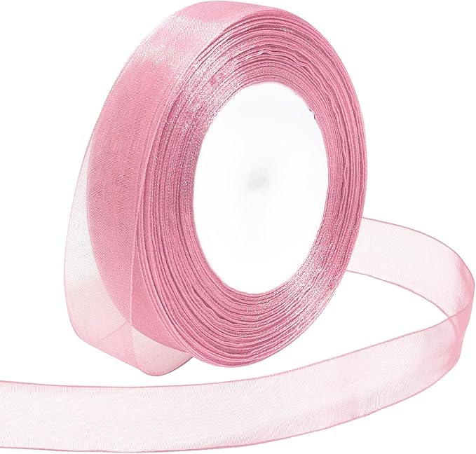 Ribbon for Gift Wrapping 3/4 inch Rose Gold Sheer Organza Ribbon for Flower by Loomeshribbonforcrafts%EF%BC%81