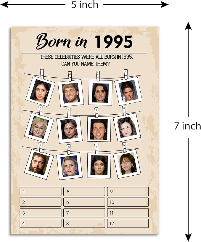 QUPT 30th Birthday Party Games, Born in 1995 Games Bundle, Birthday Party - Image 2