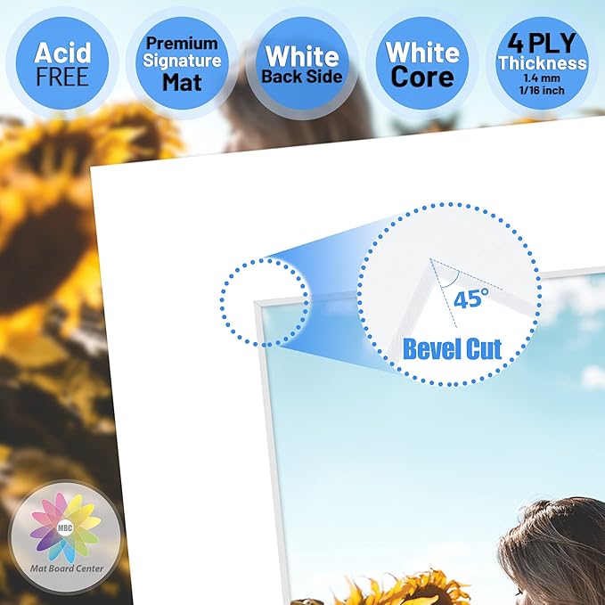 Mat Board Center, 13x19 for 9x15 White Photo Picture Mats - Image 3