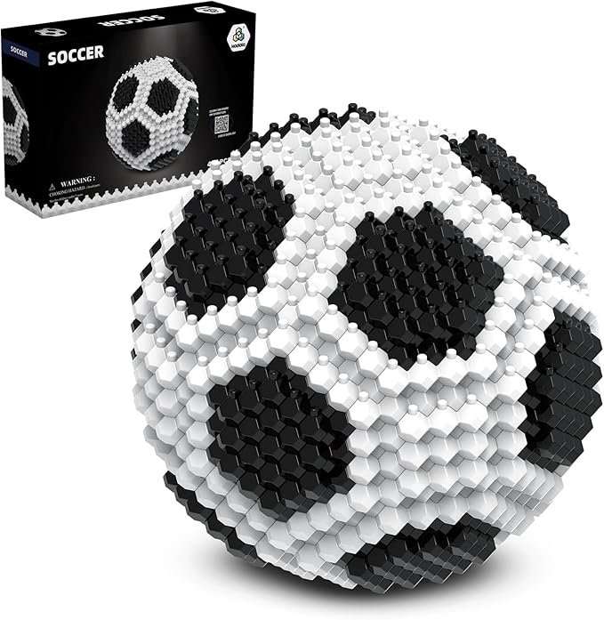 Soccer Building Block Set, Adults challenging STEM Block Decorations, Miniature by KADELE