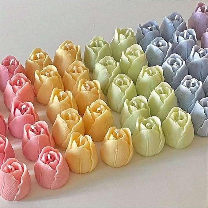 JDH 3 PCS Tulip Flower Silicone Molds 3D Floral Resin Candle Soap Mold - Image 7
