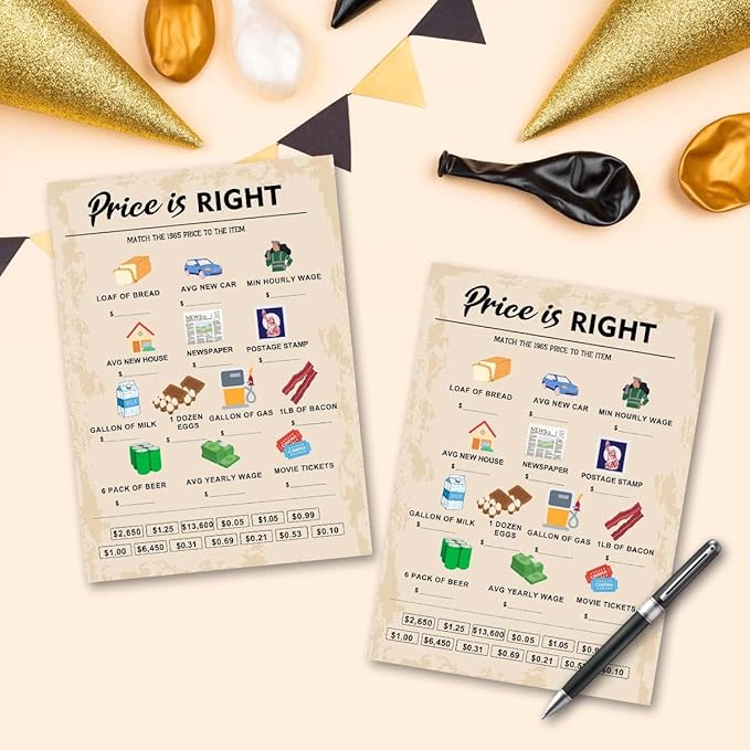 60th Birthday Party Games, Price is Right Games, Birthday Party Supplies - Image 5
