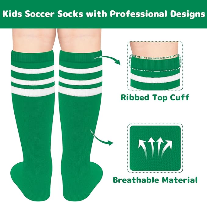 Olreco 1 Pack Toddler Kids Youth Soccer Socks Girls Boys Baseball Socks Youth Knee High Softball Football Accessories Cotton