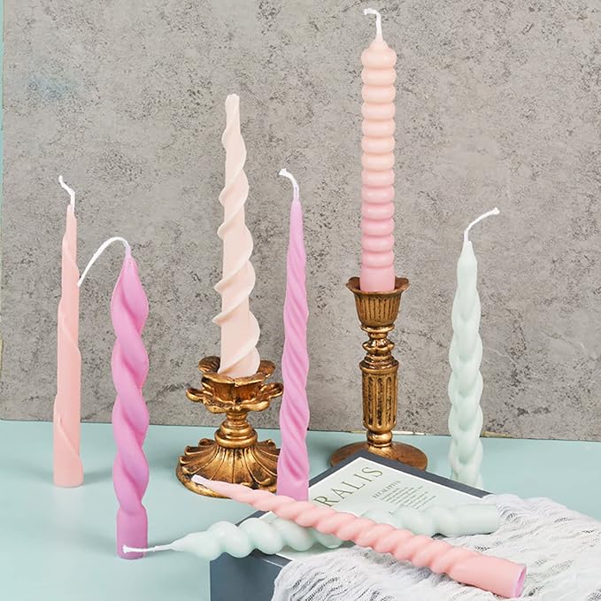 8-Piece Spiral Candle Molds by EVERELAMSiliconeMolds