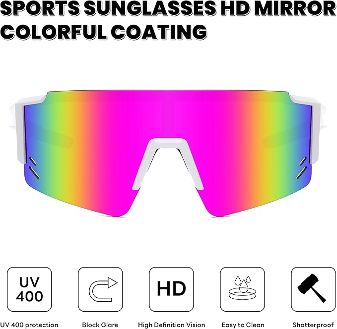 FEISEDY Kids Sunglasses Youth Baseball Sun Glasses, UV400 Sports Teens Cycling Shades for Boys Girls Age 8-16 B0048