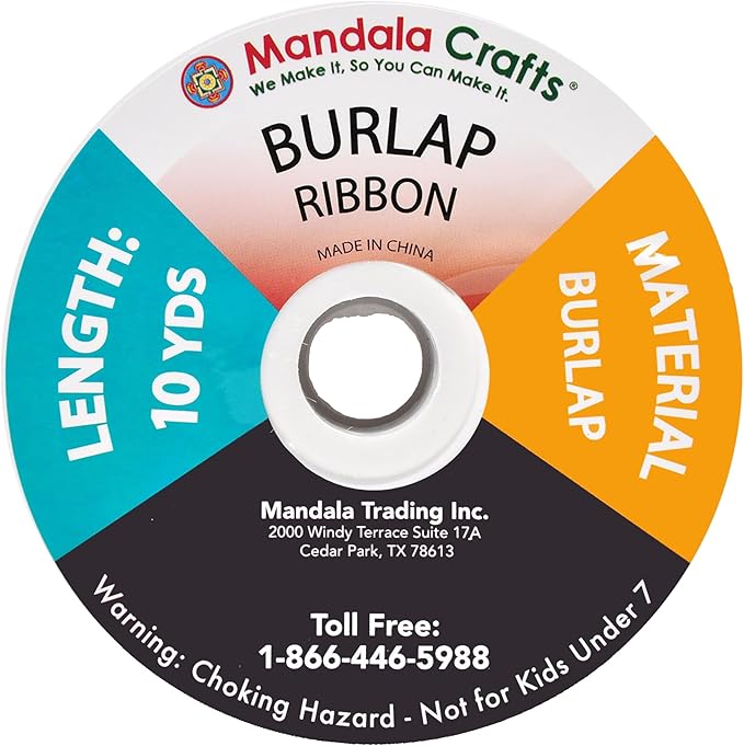 Mandala Crafts Natural Burlap Ribbon 1.5 Inches Wide Jute Ribbons - Image 5
