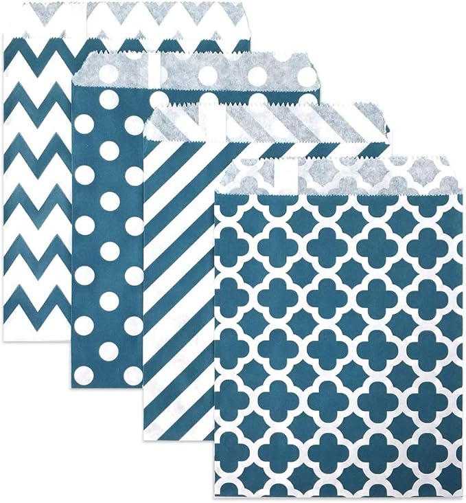 KEYYOOMY 200 Navy Blue Candy Buffet Bags by KEYYOOMY
