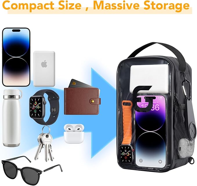 Magnetic Gym Bag for Men & Women - Compact Crossbody Workout Golf Bag with Magnetic Pouch and Touchscreen | Lightweight Small Gym Bag for Fitness, Golf, Travel | Water-Resistant & Durable Design