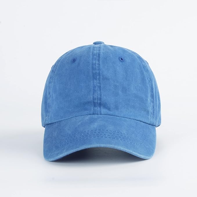 LANGZHEN Unisex Baseball Cap 100% Cotton Fits Men Women Washed Denim Adjustable Dad Hat