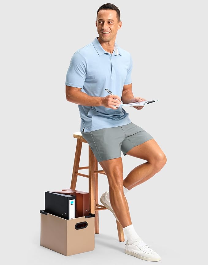 G Gradual Men's Golf Dress Shorts 5"/ 7"/ 9" Stretch Casual Work Flat Front Shorts for Men with 3 Pockets Quick Dry