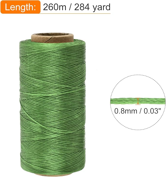 MECCANIXITY Waxed Thread, 284 Yard 0.8mm 150D Flat Wax Thread Polyester Waxed - Image 2