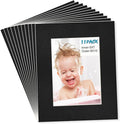 Egofine 8x10 Black Picture Mats Pack of 11, Frame Mattes by Egofine